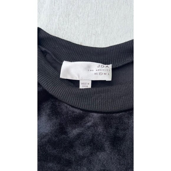 Nasty Gal J.O.A. Womens Black Velvet Plush Little Baby Raglan Sweater Size S - Picture 6 of 16